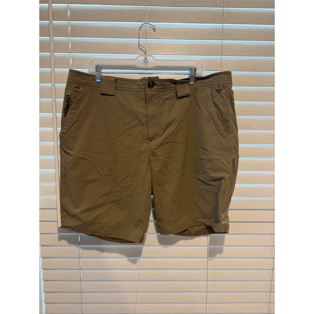 Filson Tan Nylon Spandex Stretch Cargo Utility Shorts Mens XXL Khaki Hiking